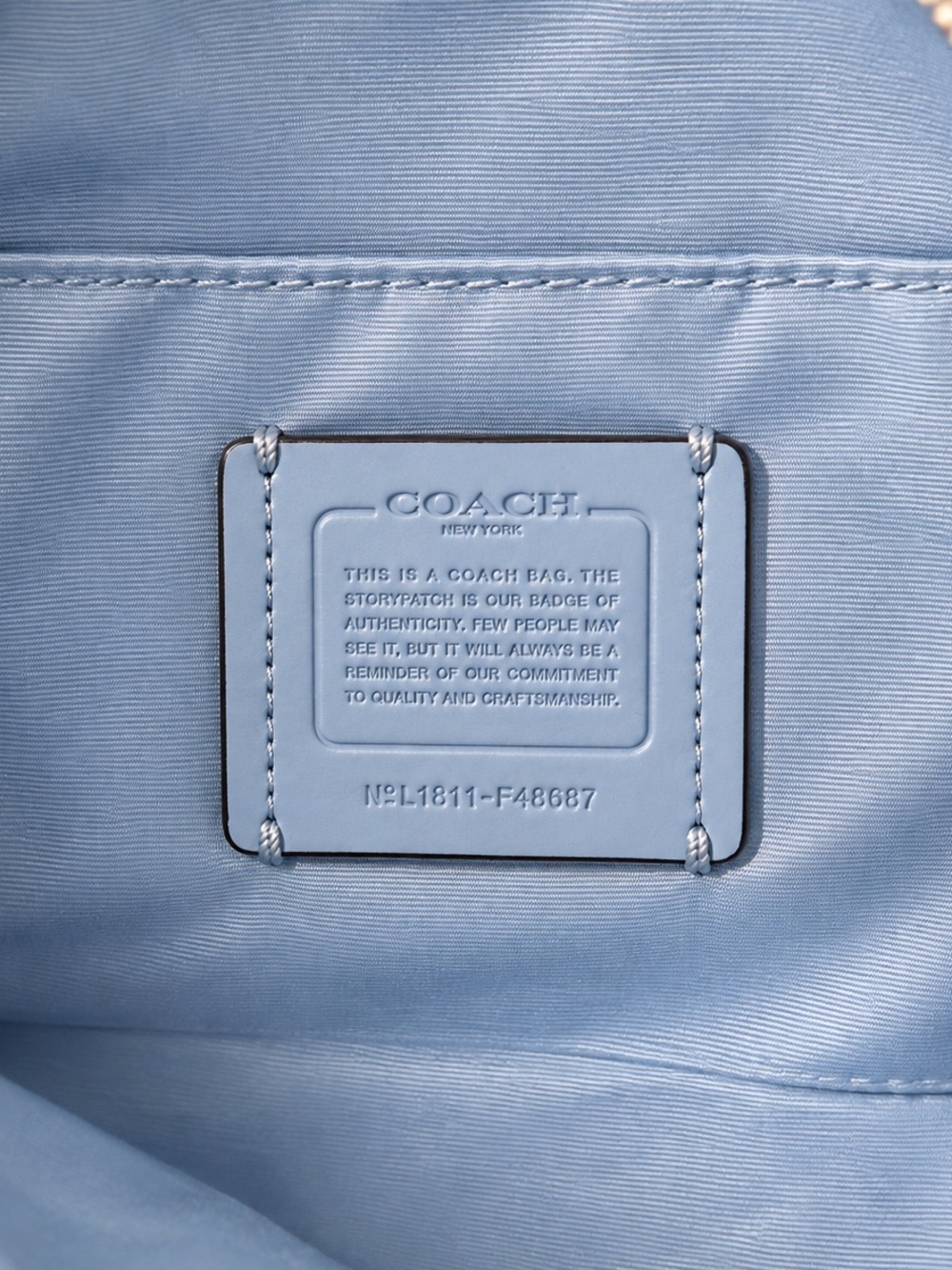 COACH Bay Tote in Cornflower Blue Pebbled Leather - Picture 6 of 6